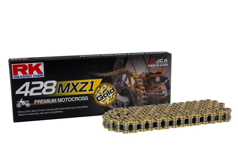 RK GB428MXZ1 Gold 428 MX Kæde 132 Led med Clipsamleled
