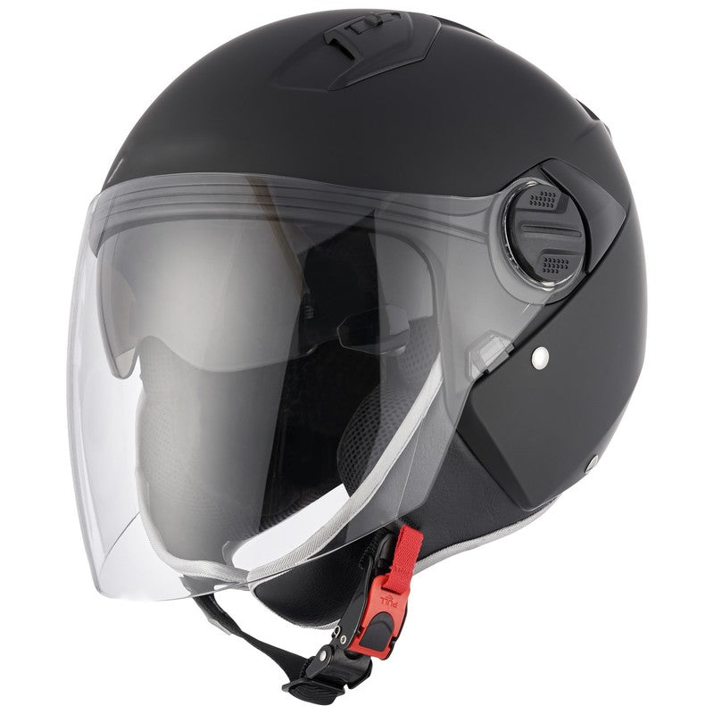 AMOQ JI150 Solid Matt Sort Pilot Hjelm
