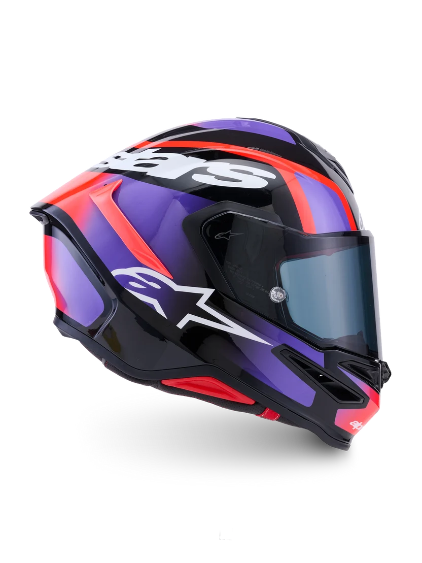 Alpinestars Supertech R7 Lumen Design Lilla Rød MC Hjelm