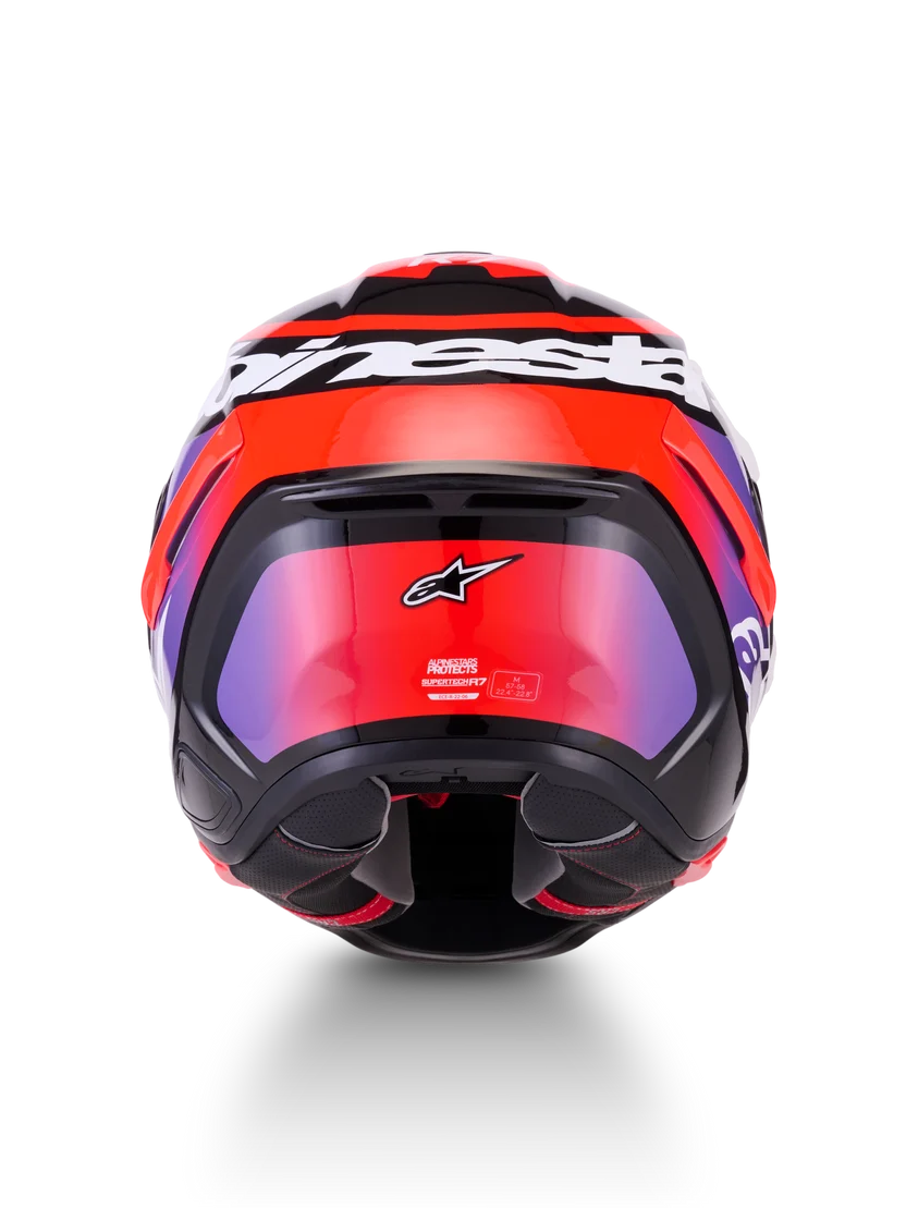 Alpinestars Supertech R7 Lumen Design Lilla Rød MC Hjelm