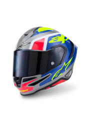 Alpinestars Supertech R7 Lumen Design Sølv Fluo Gul MC Hjelm