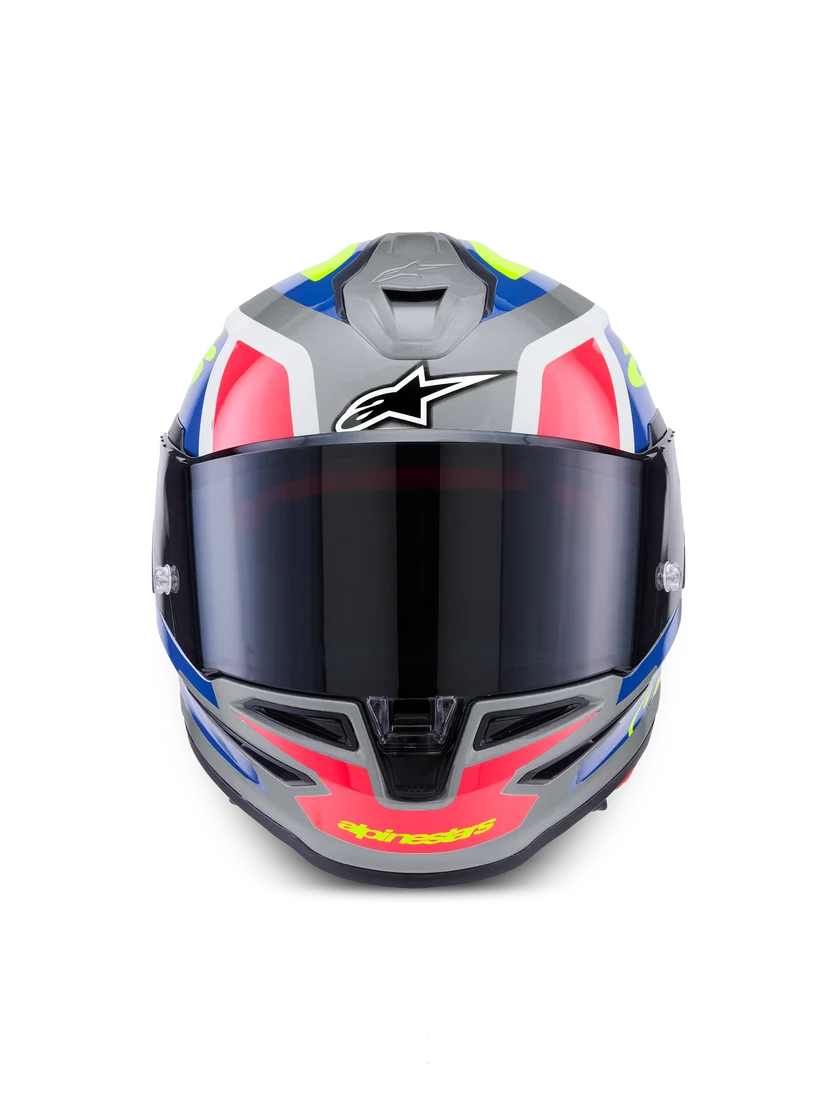 Alpinestars Supertech R7 Lumen Design Sølv Fluo Gul MC Hjelm