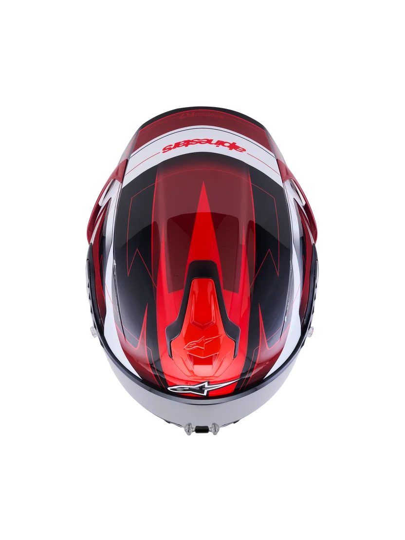 Alpinestars Superteceh R7 Kinetis Design Rød Hvid MC Hjelm