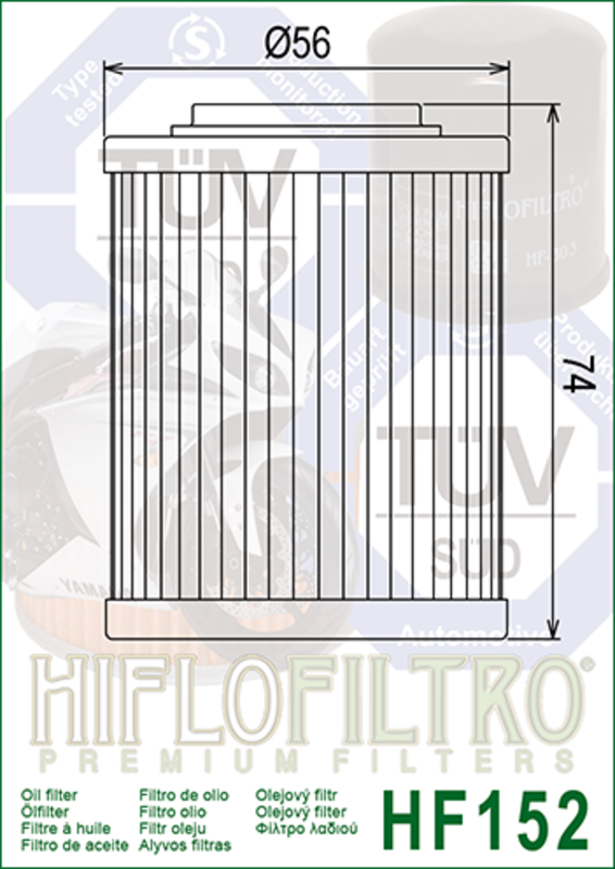 Hiflofiltro HF152 Oliefilter til MC & ATV