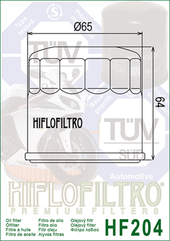 Hiflofiltro HF204 Oliefilter til MC